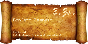 Bonfert Zsanett névjegykártya